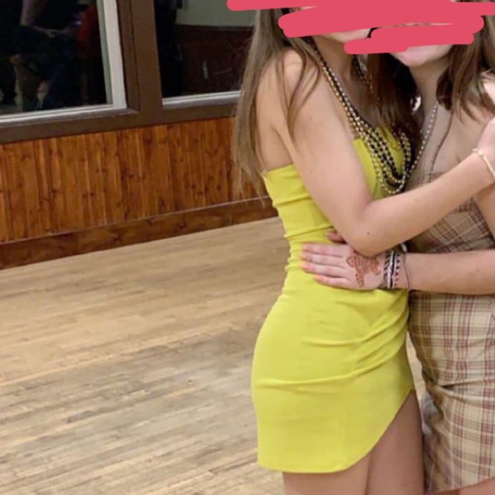 Charlotte Russe yellow strapless dress